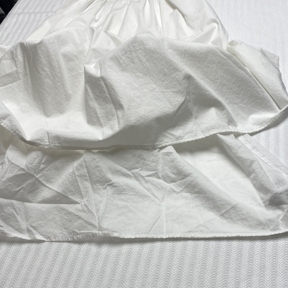 GAP Midi Sundress | Smocked Bodice Ruffled Hem Bright White Cotton | Size Small - Picture 11 of 12